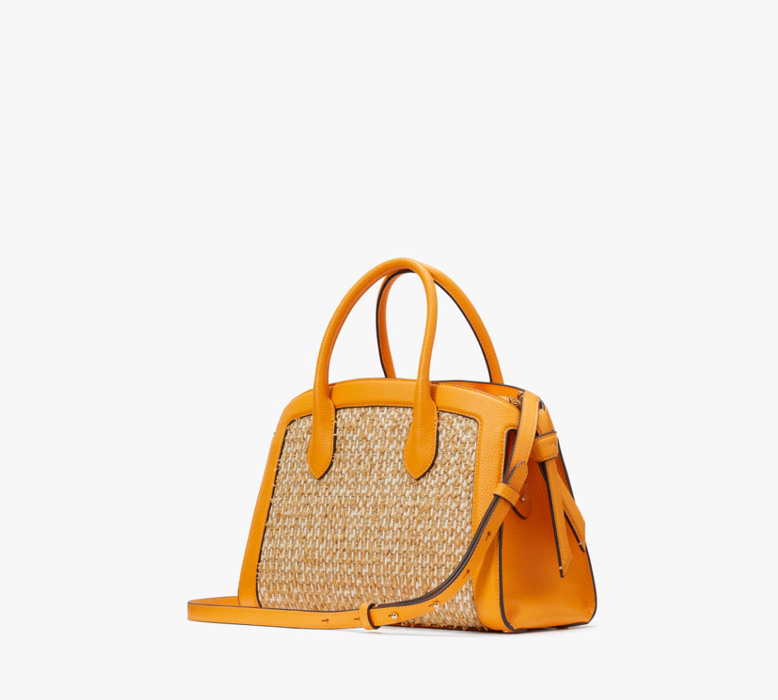 Knott Raffia Tweed Medium Zip-top Satchel