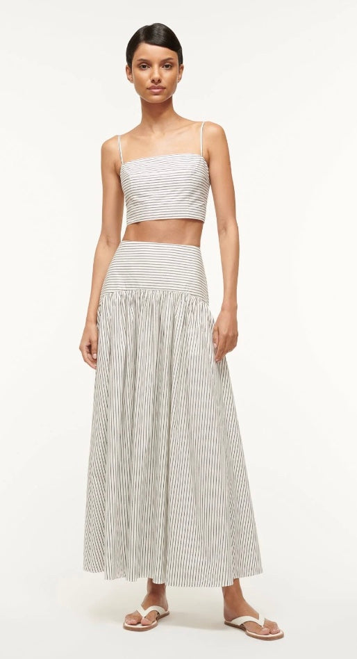 Procida Skirt Ivory Micro Stripe