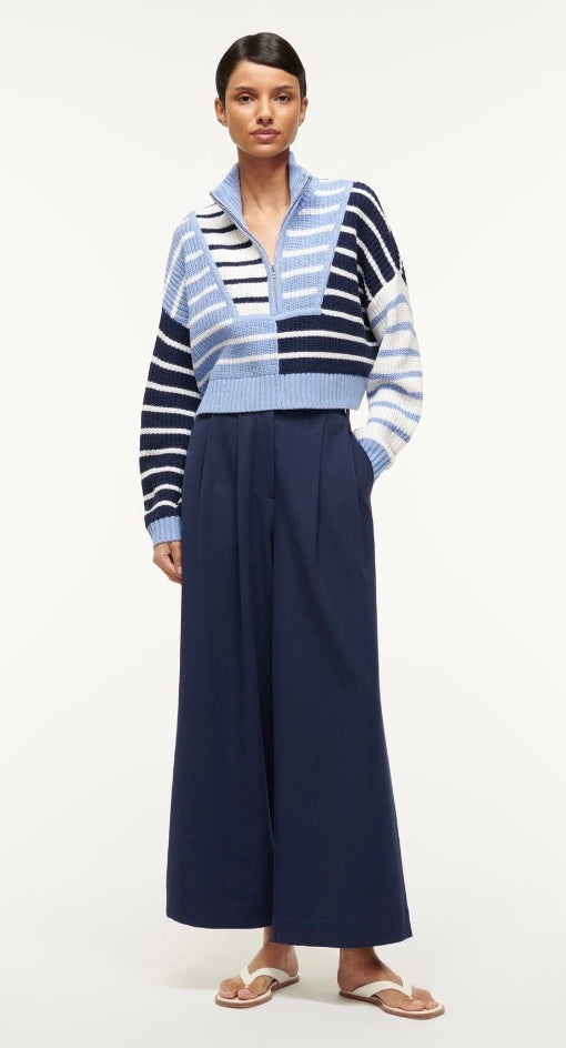 Cropped Hampton Sweater Adriatic Stripe