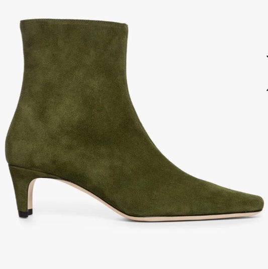Wally Ankle Boot Olive Suede